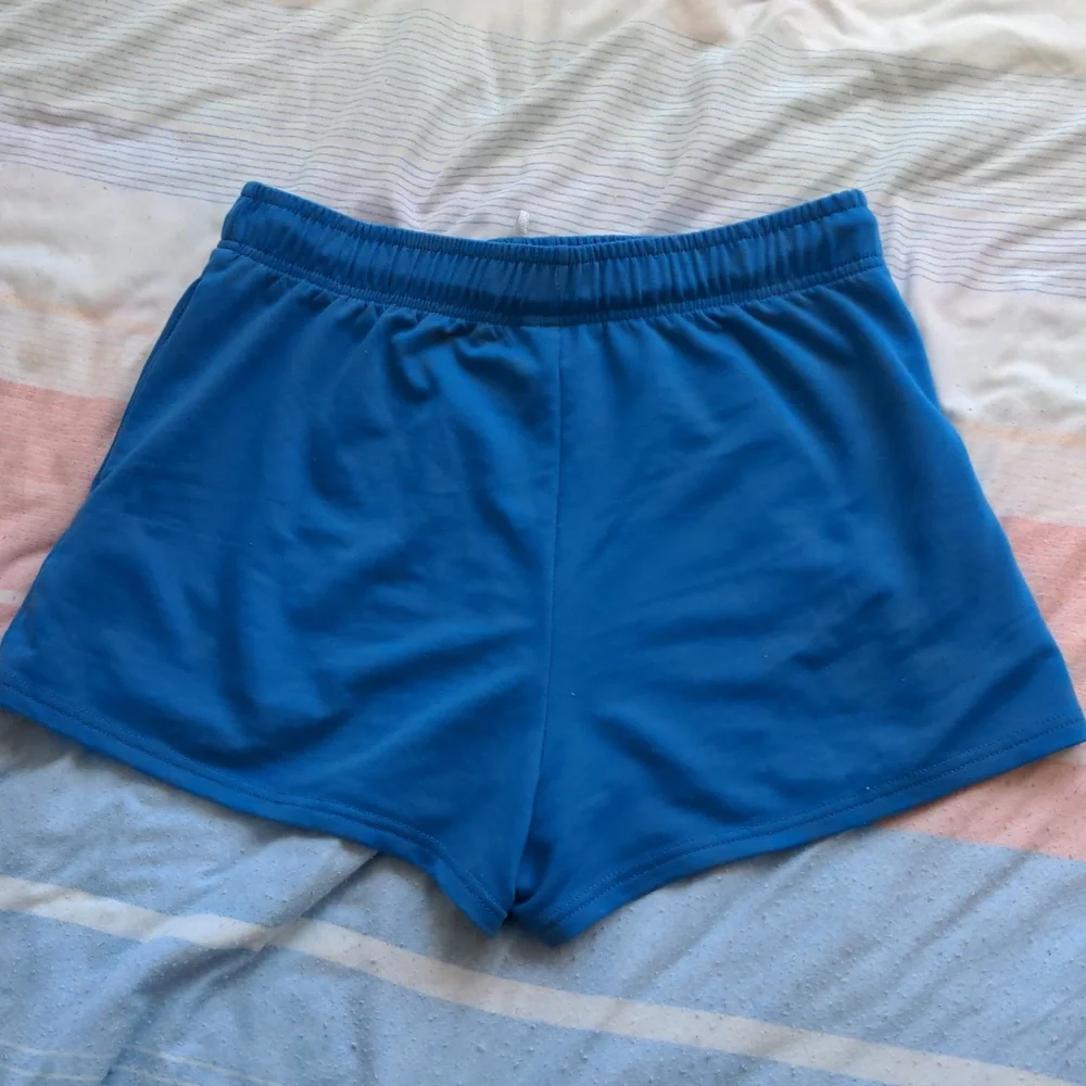 Blue Highwaisted Drawstring Shorts - Picture 6 of 7